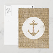 Rustikaler Vintage-Anker Postkarte (Vorne/Hinten)