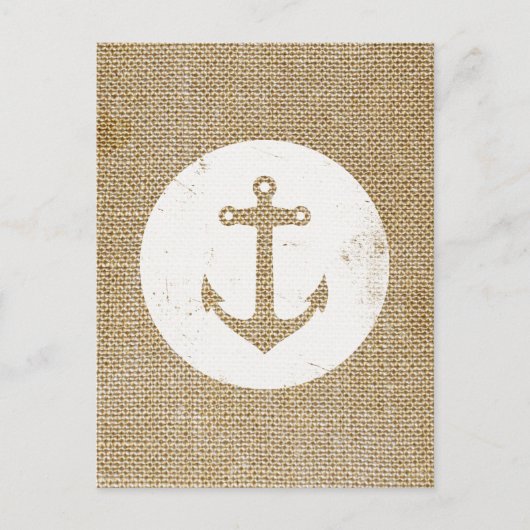 Rustikaler Vintage-Anker Postkarte (Vorderseite)