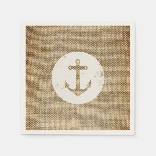 Rustikaler Vintage-Anker Serviette (Vorderseite)