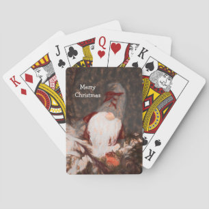 Rustikaler Vintage-Gnom Weihnachten Urlaub Baum Spielkarten