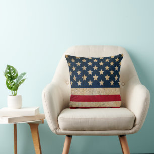 Rustikaler Vintage-Grunge-USA-Flagge Patriotisch Kissen