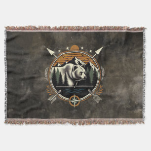Rustikaler, vintage Outdoor-Bär Berg Decke