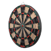 Rustikaler Vintage Retro Rot & Grün Dartscheibe (Vorderseite rechts)