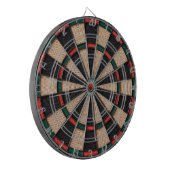 Rustikaler Vintage Retro Rot & Grün Dartscheibe (Vorderseite Links)
