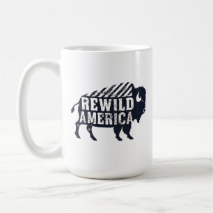 Rustikaler Vintage-Rewild-Amerika-Bison Kaffeetasse