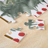 Rustikaler Vintage-Tannenbaum & Familienfoto-Weihn Puzzle (Seite)