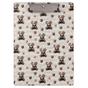 Rustikaler Vintage-Teddybär Klemmbrett