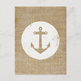 Rustikaler Vintager Anker Postkarte
