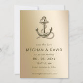 Rustikaler Vintager Anker Save the Date Ankündigung (Vorderseite)