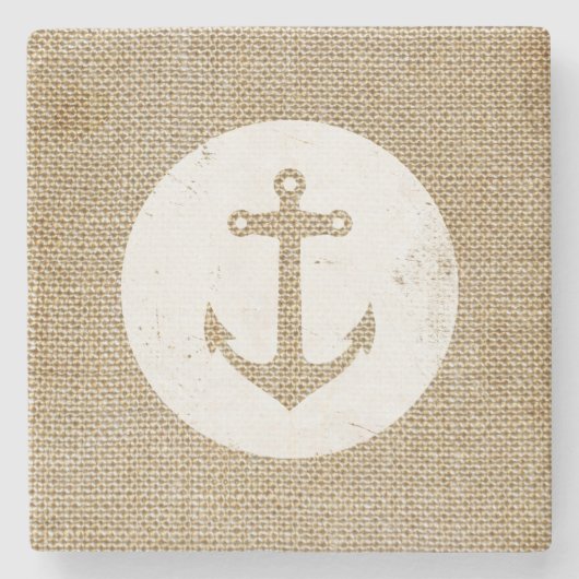 Rustikaler Vintager Anker Steinuntersetzer (Vorderseite)