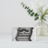 Rustikaler Vintager Barbershop Friseursalon Visitenkarte (Stehend Vorderseite)