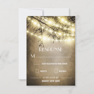 Rustikaler Vintager Baum Hochzeiten RSVP-Karten RSVP Karte