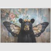 Rustikaler Vintager Blütenbär Seidenpapier (Vorderseite)