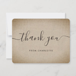 Rustikaler Vintager Burlap Polterabend Geburtstag Dankeskarte