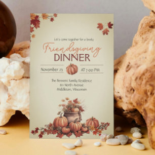Rustikaler Vintager Cottagecore Pumpkin-Erntedank Einladung