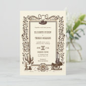 Rustikaler Vintager Cowboy-Hochzeitsrahmen für Wes Einladung (Stehend Vorderseite)