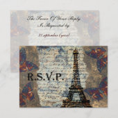 Rustikaler Vintager Eiffelturm UAwg RSVP Karte (Vorne/Hinten)