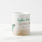 Rustikaler Vintager Emerald Green Gold Butterfly Kaffeetasse (Mittel)