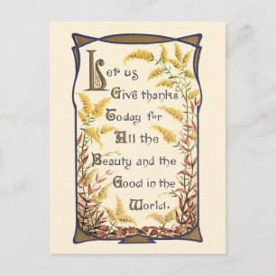 Rustikaler Vintager Erntedank Feiertagspostkarte
