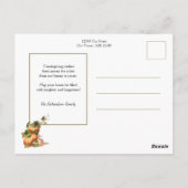 Rustikaler Vintager Erntedank Türkei & Pumpkin Postkarte (Rückseite)