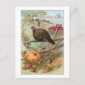 Rustikaler Vintager Erntedank Türkei & Pumpkin Postkarte (Vorderseite)