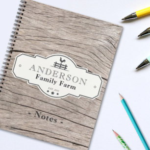 Rustikaler Vintager Grenzbaufläche Notizblock