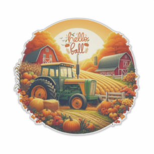 Rustikaler/Vintager Herbst im Betrieb Aufkleber