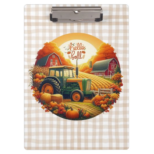 Rustikaler/Vintager Herbst im Betrieb Klemmbrett (Vorderseite)