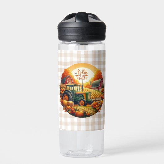 Rustikaler/Vintager Herbst im Betrieb Trinkflasche (Vorderseite)