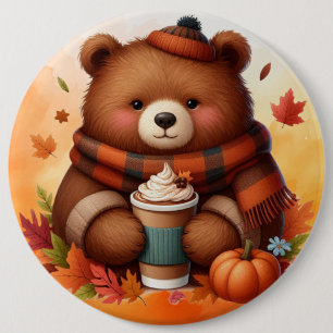 Rustikaler/Vintager Herbstbär Button