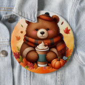Rustikaler/Vintager Herbstbär Button (Beispiel)