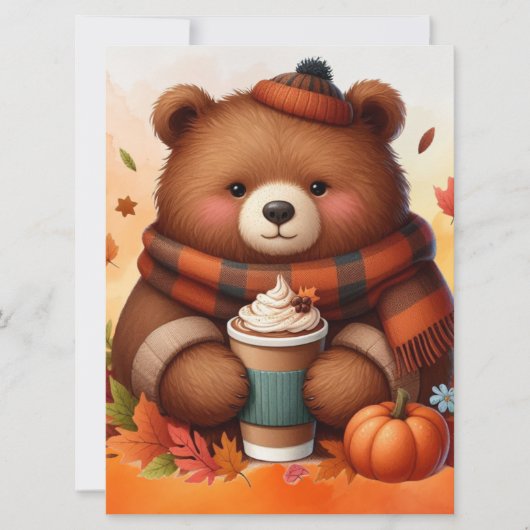 Rustikaler/Vintager Herbstbär Feiertagskarte (Vorderseite)