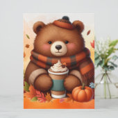 Rustikaler/Vintager Herbstbär Feiertagskarte (Stehend Vorderseite)