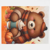 Rustikaler/Vintager Herbstbär Fleecedecke (Vorderseite (Horizontal))