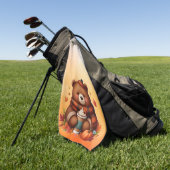 Rustikaler/Vintager Herbstbär Golfhandtuch (Gras)