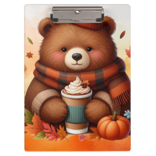 Rustikaler/Vintager Herbstbär Klemmbrett