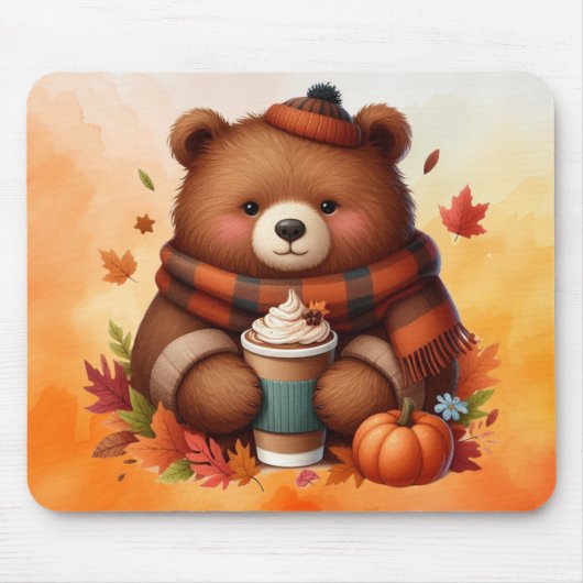 Rustikaler/Vintager Herbstbär Mousepad (Vorne)