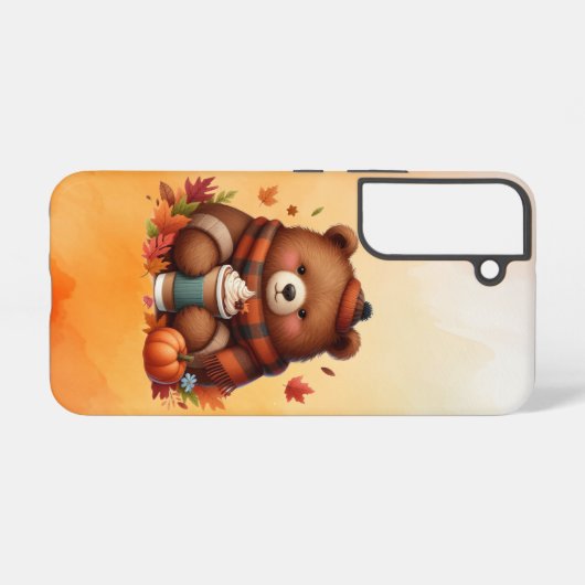 Rustikaler/Vintager Herbstbär Samsung Galaxy Hülle (Rückseite (Horizontal))