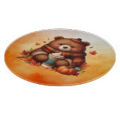 Rustikaler/Vintager Herbstbär Schneidebrett (Ecke)