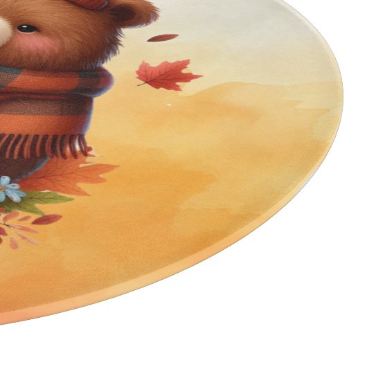 Rustikaler/Vintager Herbstbär Schneidebrett (Ecke)