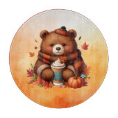 Rustikaler/Vintager Herbstbär Schneidebrett (Vorderseite)