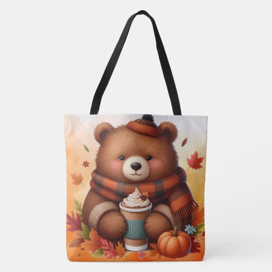Rustikaler/Vintager Herbstbär Tasche (Vorderseite)