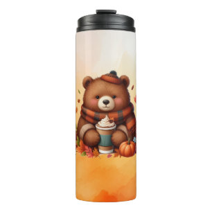 Rustikaler/Vintager Herbstbär Thermosbecher