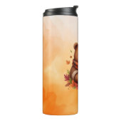 Rustikaler/Vintager Herbstbär Thermosbecher (Nach links gedreht)
