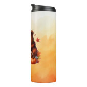 Rustikaler/Vintager Herbstbär Thermosbecher (Nach rechts gedreht)