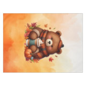 Rustikaler/Vintager Herbstbär Tischdecke (Vorderseite (Horizontal))