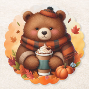 Rustikaler/Vintager Herbstbär Untersetzer