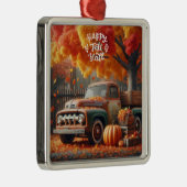 Rustikaler/Vintager Herbstwagen Ornament Aus Metall (Rechts)