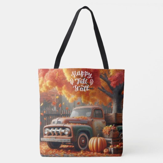 Rustikaler/Vintager Herbstwagen Tasche (Vorderseite)