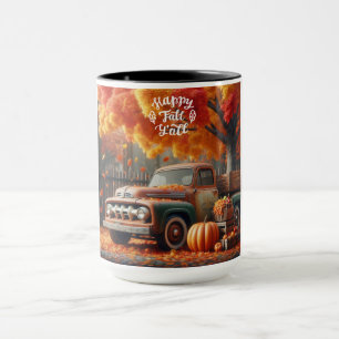 Rustikaler/Vintager Herbstwagen Tasse